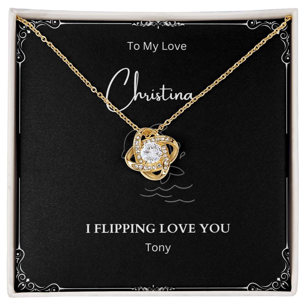 Customized I Flipping Love You Necklace for Your Special Woman, Girlfriend, Wife, Mother, Sister on Birthday, Anniversary, or Any Occasions