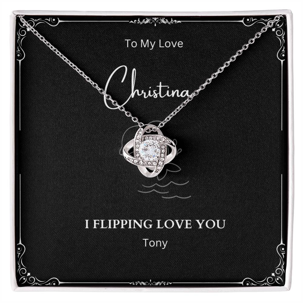 Customized I Flipping Love You Necklace for Your Special Woman, Girlfriend, Wife, Mother, Sister on Birthday, Anniversary, or Any Occasions