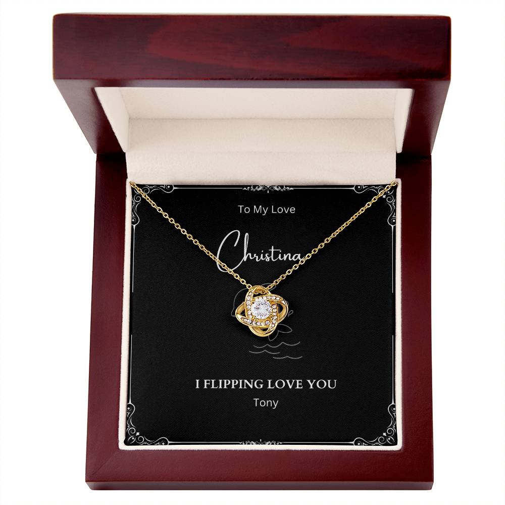 Customized I Flipping Love You Necklace for Your Special Woman, Girlfriend, Wife, Mother, Sister on Birthday, Anniversary, or Any Occasions