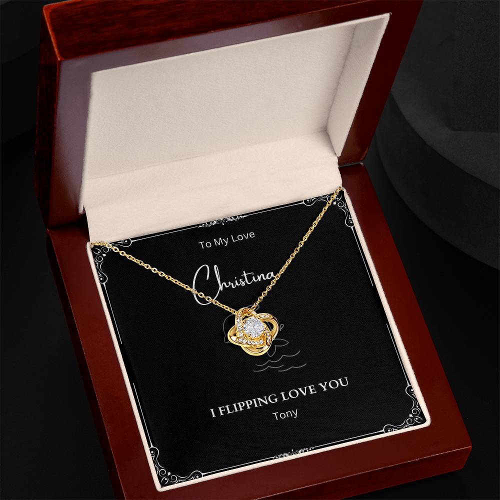 Customized I Flipping Love You Necklace for Your Special Woman, Girlfriend, Wife, Mother, Sister on Birthday, Anniversary, or Any Occasions