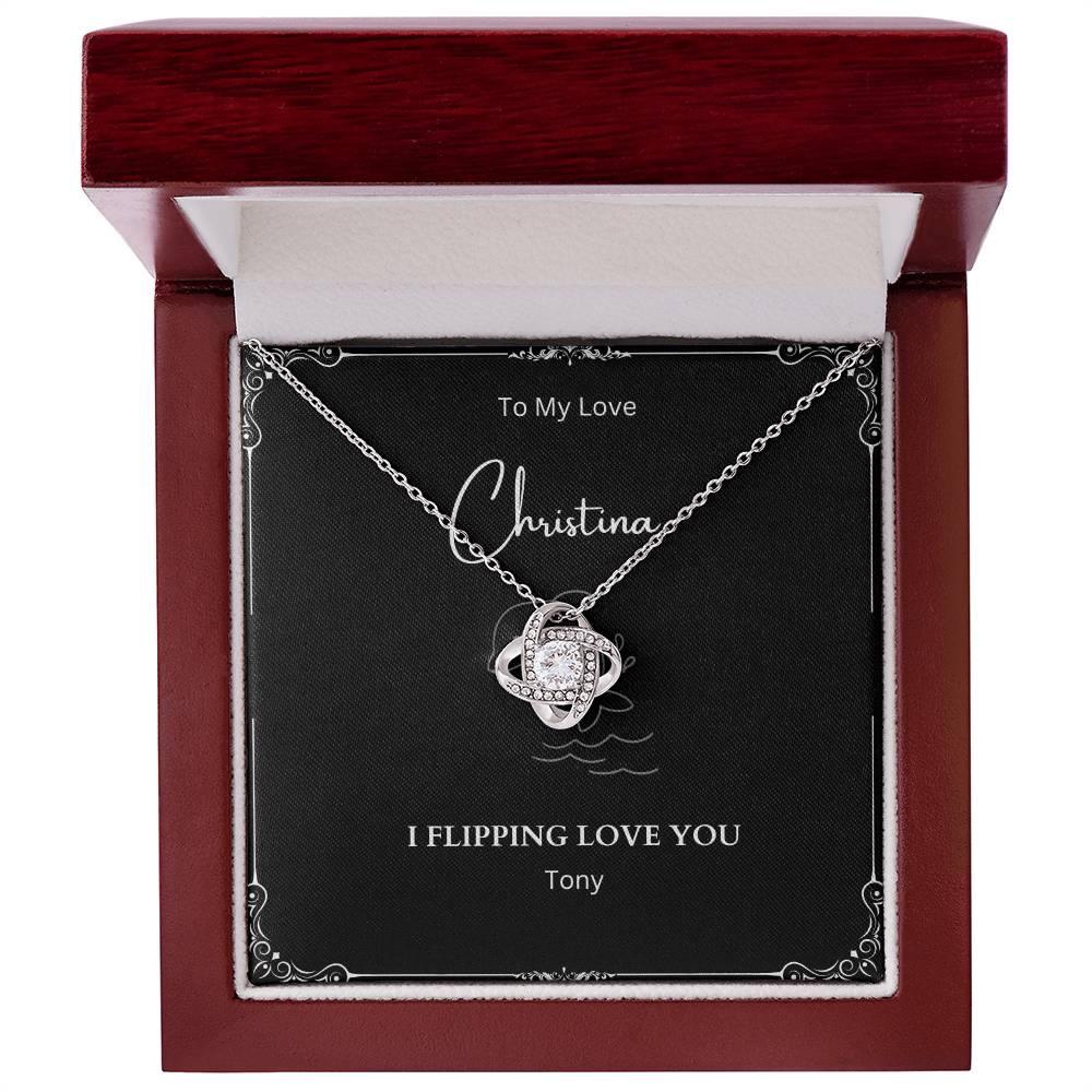 Customized I Flipping Love You Necklace for Your Special Woman, Girlfriend, Wife, Mother, Sister on Birthday, Anniversary, or Any Occasions