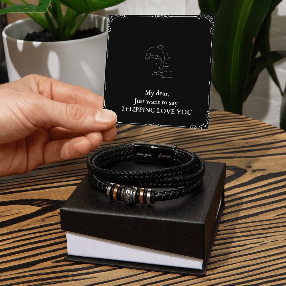 I Flipping Love You Bracelet for Your Special Man, Boyfriend, Fiance, Husband, Brother, Father, on Birthday, Anniversary, Or Everyday Occasions