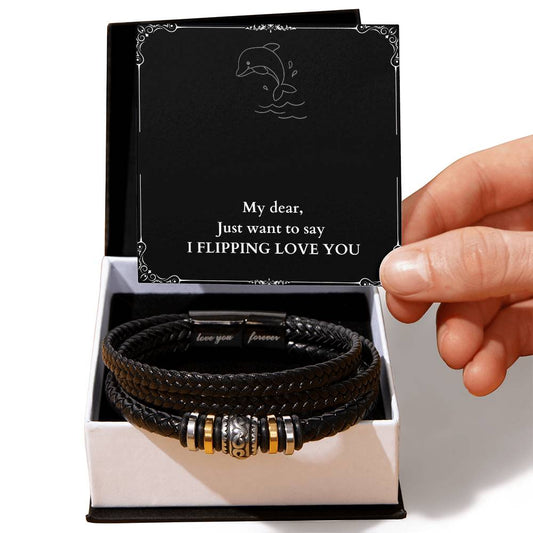 I Flipping Love You Bracelet for Your Special Man, Boyfriend, Fiance, Husband, Brother, Father, on Birthday, Anniversary, Or Everyday Occasions