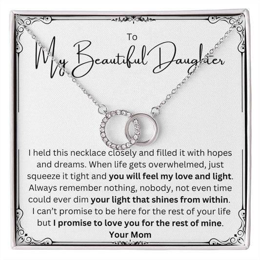 Feel My Love Necklace Gift From Mom to Daughter. To My Beautiful Daughter on Her Birthday, Graduation, Wedding, Christmas.