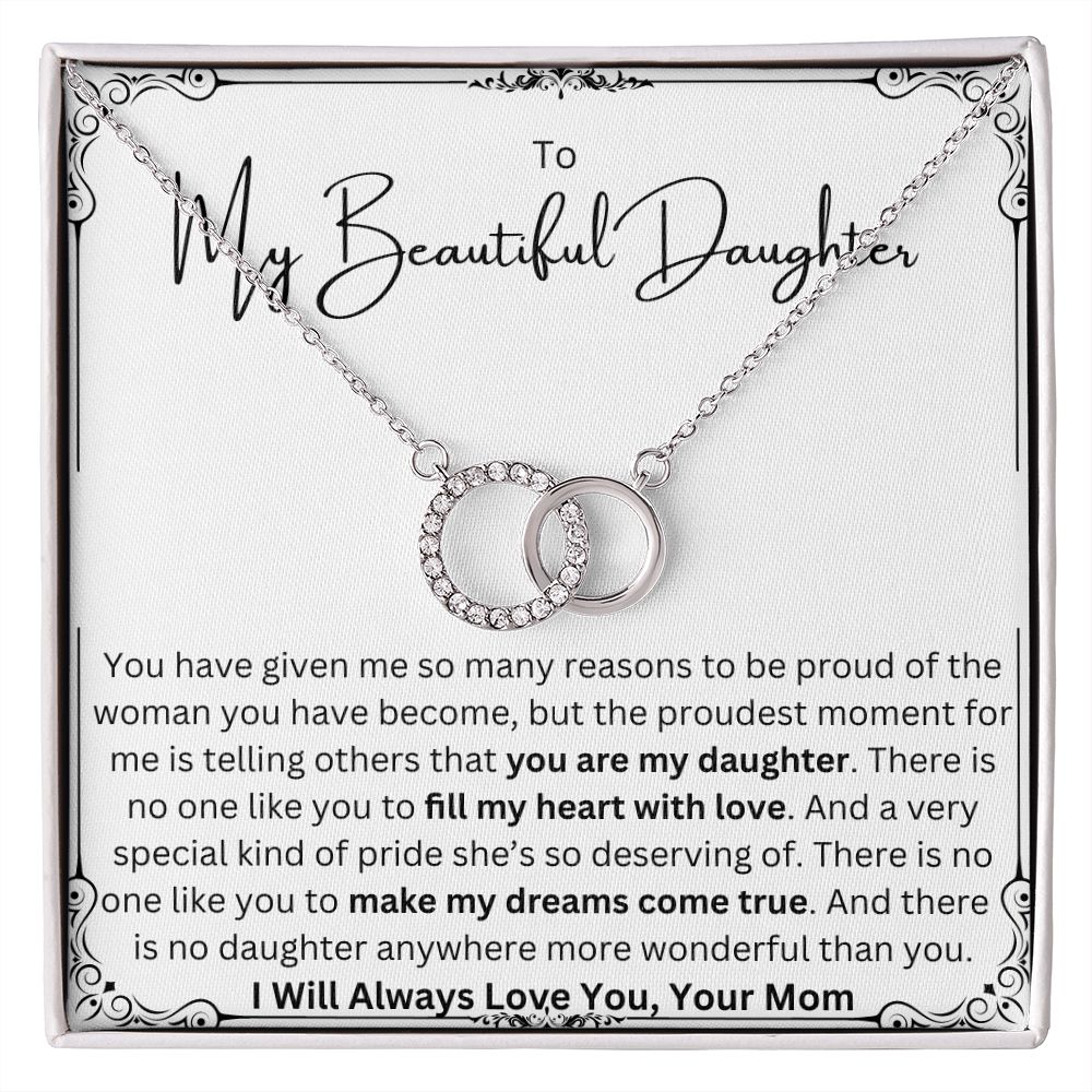 Proud Of You Necklace Gift From Mom to Daughter. To My Beautiful Daughter on Her Birthday, Graduation, Wedding, Christmas.