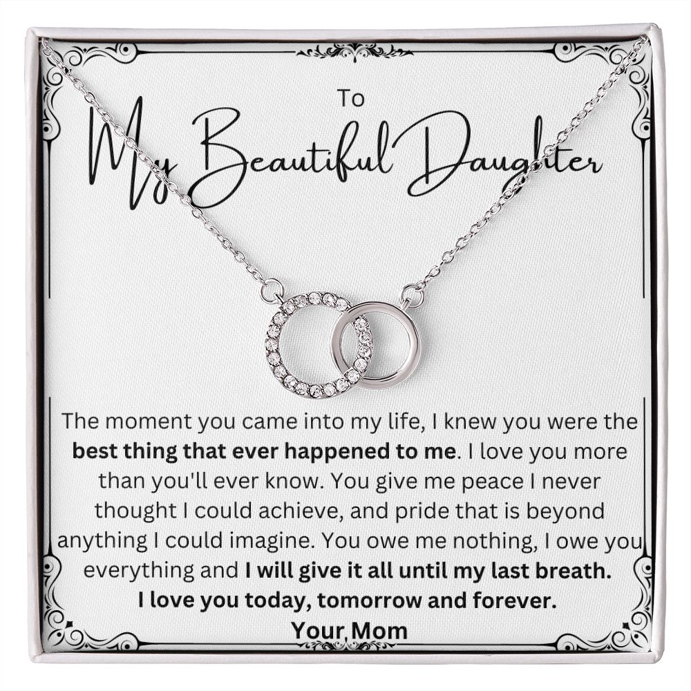 I Owe You Everything Necklace Gift From Mom to Daughter. To My Beautiful Daughter on Her Birthday, Graduation, Wedding, Christmas.
