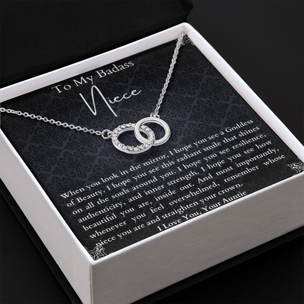 To My Badass Niece Necklace Gift From Auntie on Birthday, Graduation, Christmas. Auntie Niece Gift Ideas.