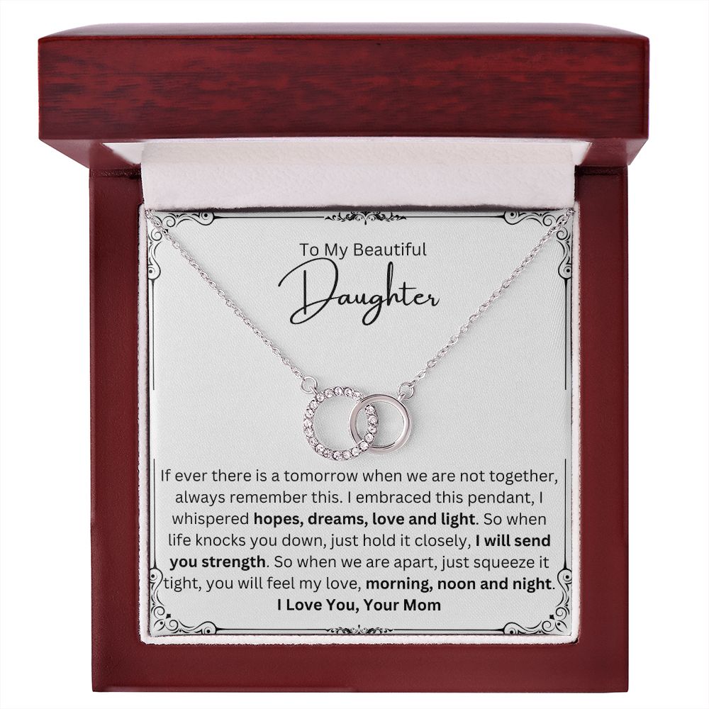 Strength Necklace Gift From Mom to Daughter. To My Beautiful Daughter on Her Birthday, Graduation, Wedding, Christmas. Mother Daughter Jewelry Gift with Message Card