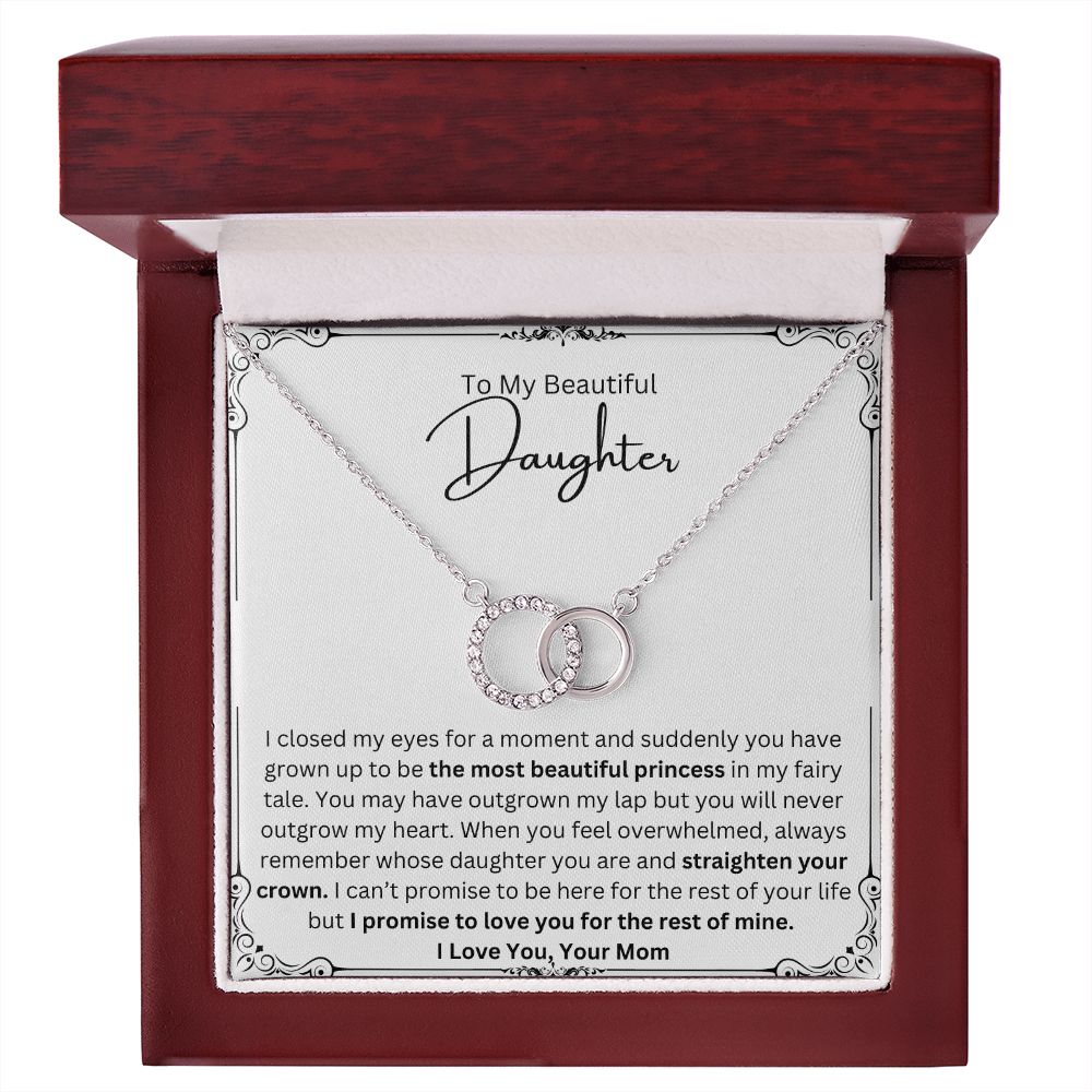 Princess Necklace Gift From Mom to Daughter. To My Beautiful Daughter on Her Birthday, Graduation, Wedding, Christmas.