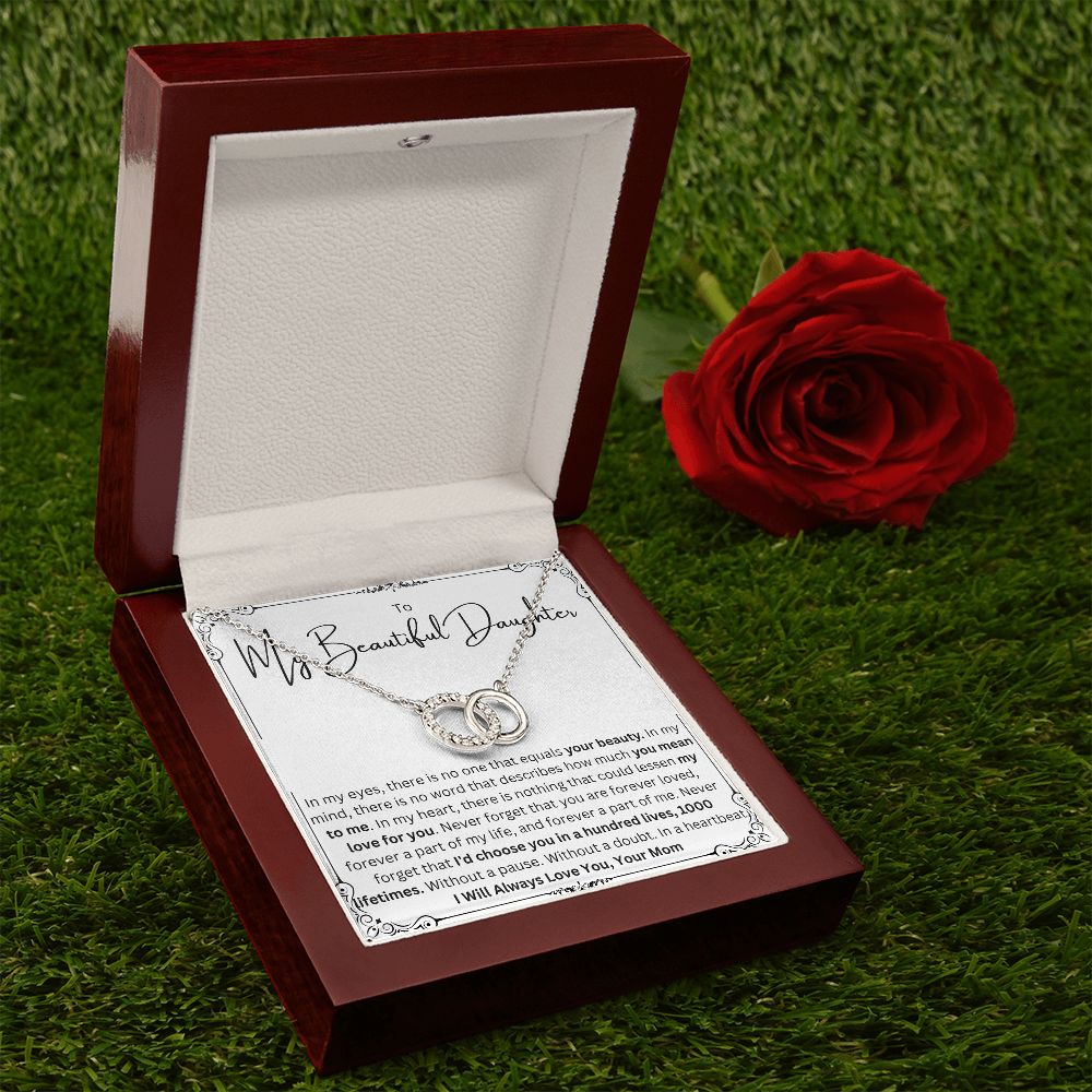 Forever Love Necklace Gift From Mom to Daughter. To My Beautiful Daughter on Her Birthday, Graduation, Wedding, Christmas.