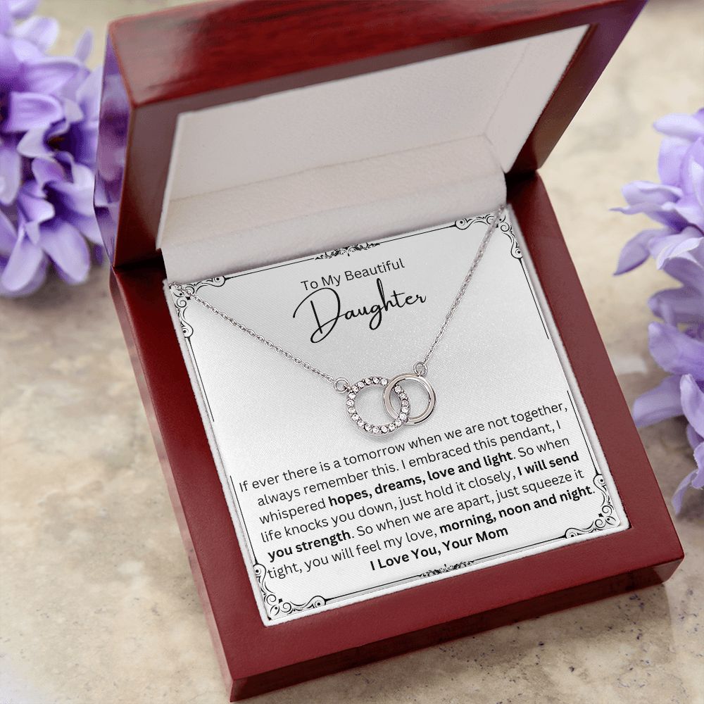 Strength Necklace Gift From Mom to Daughter. To My Beautiful Daughter on Her Birthday, Graduation, Wedding, Christmas. Mother Daughter Jewelry Gift with Message Card