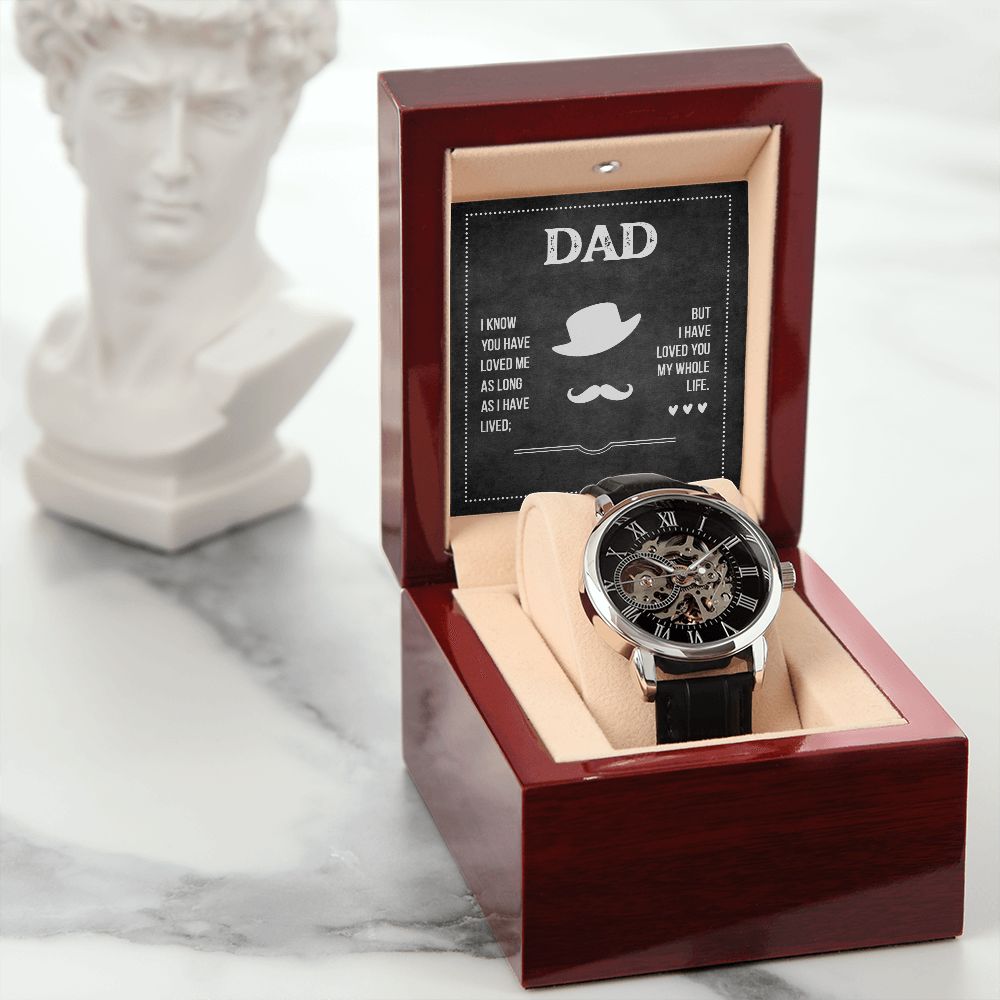 Men's Open Watch for Dad with Message Card for All Occasions