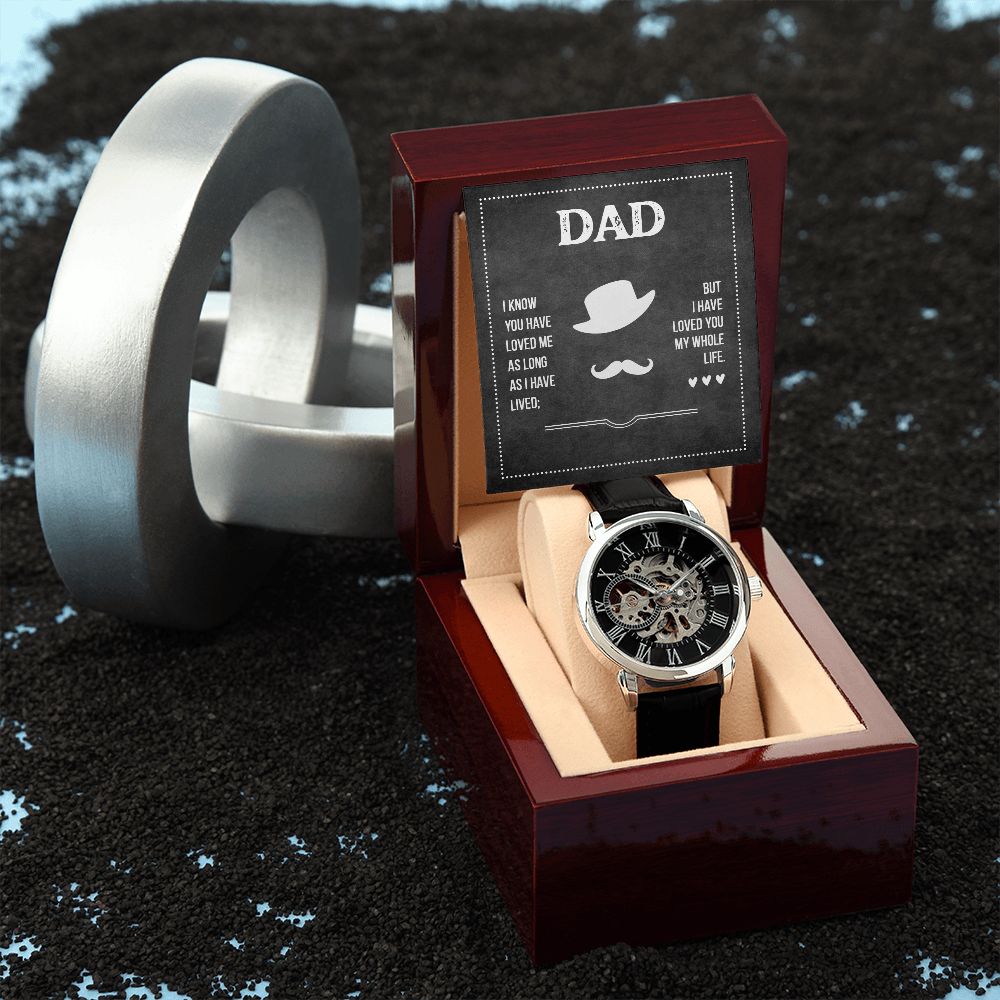 Men's Open Watch for Dad with Message Card for All Occasions