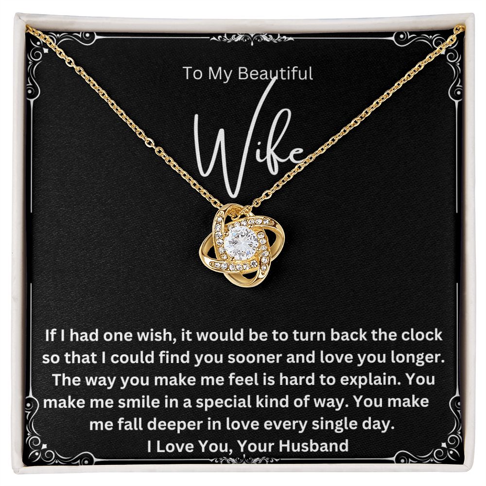 Love You Longer Pendant Gift For My Beautiful Wife on Birthday, Anniversary, Christmas, Valentine's Day. I Love You Necklace Gift Idea For Her.