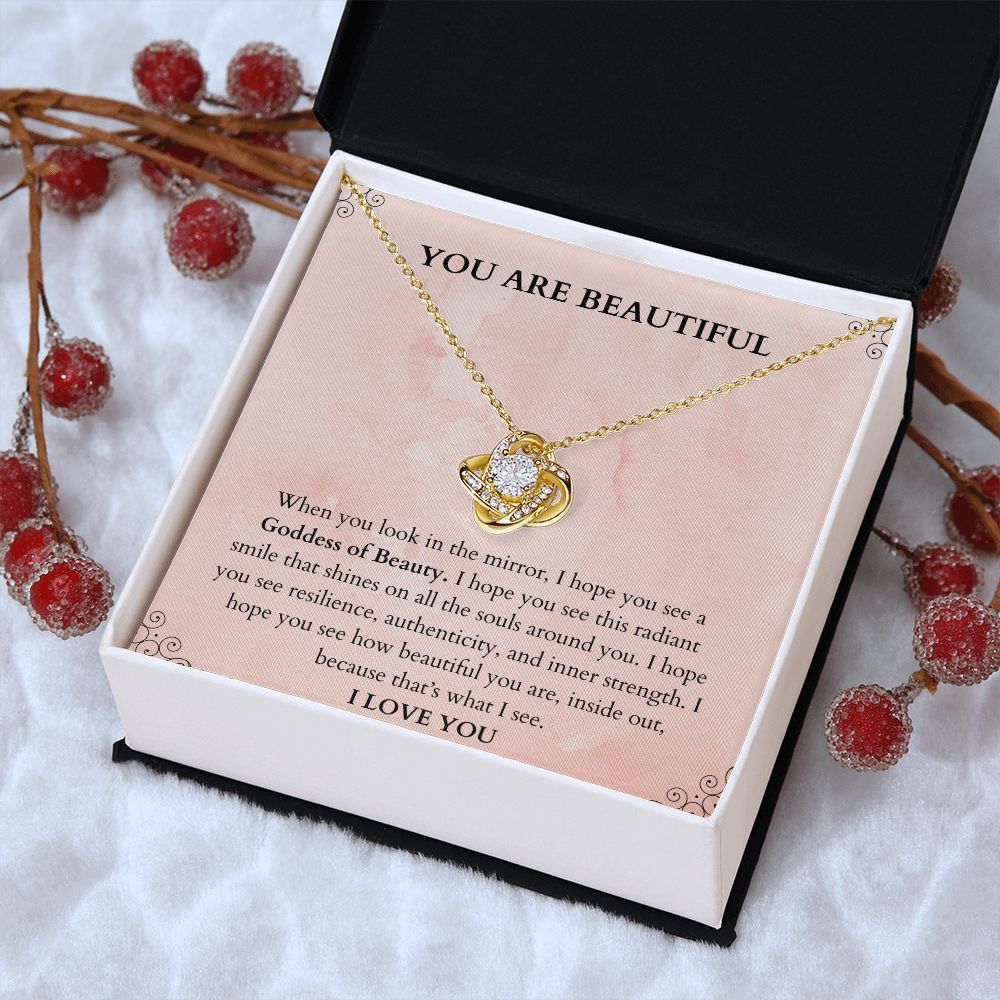 You Are Beautiful Necklace | Daily Affirmation Necklace | Encouragement Gift | Inspirational Gift