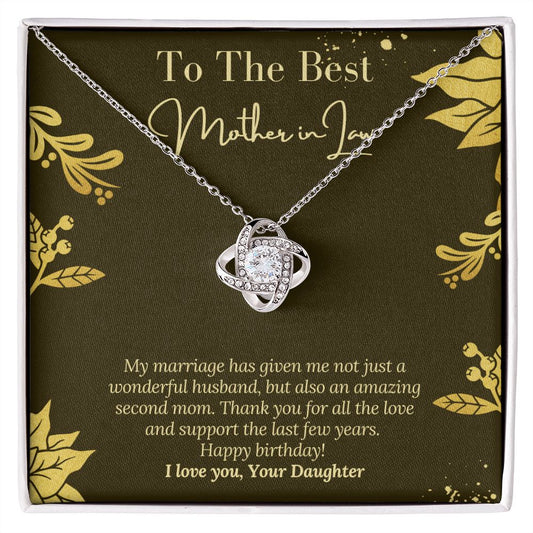 Happy Birthday to Mother In Law Gift with Message Card, From Daughter to Mother In Law, Jewelry for Mother In Law, Necklace Gift