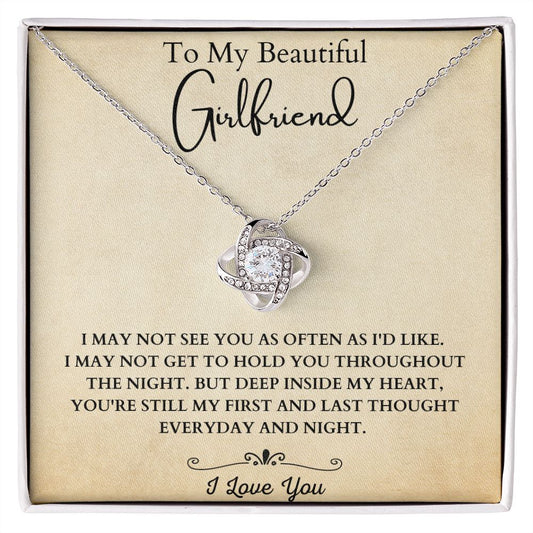 You Are My First and Last Thought Love Knot Necklace. Gift For My Girlfriend. Gift For Her. Birthday, Christmas, Valentine. Think Of You Gifts.