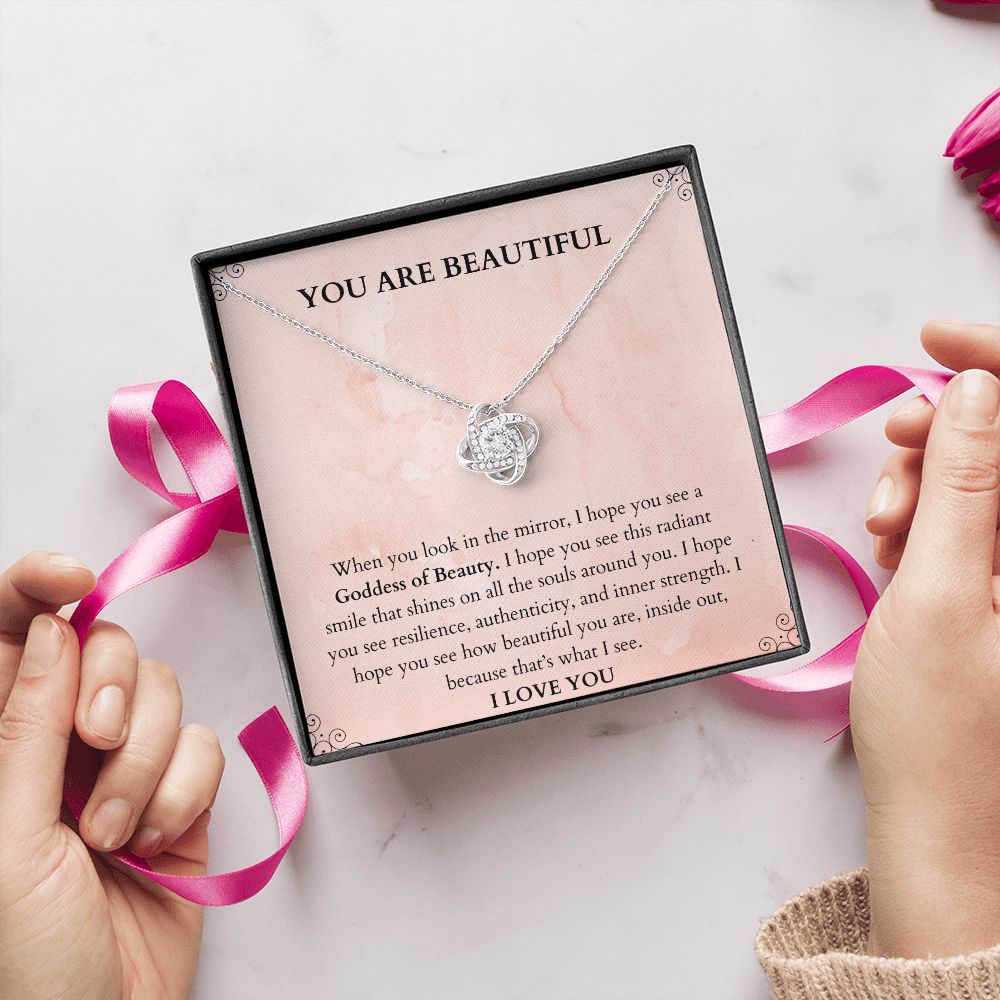 You Are Beautiful Necklace | Daily Affirmation Necklace | Encouragement Gift | Inspirational Gift