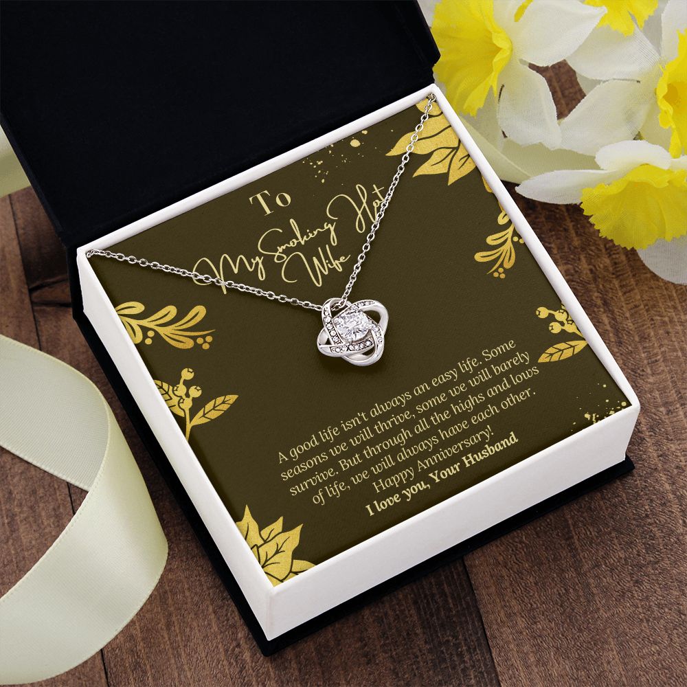Happy Anniversary to Wife with Message Card, From Husband to Wife, Happy Anniversary Gift, Jewelry for Wife, Necklace Gift for Wife