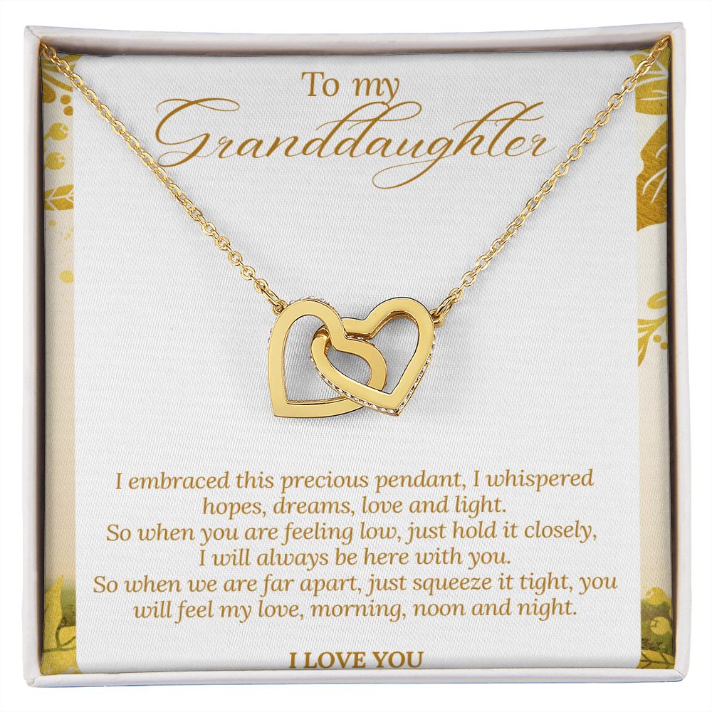 To My Granddaughter Necklace Gift From Grandmother Grandfather. For Her Birthday, Christmas, Wedding.