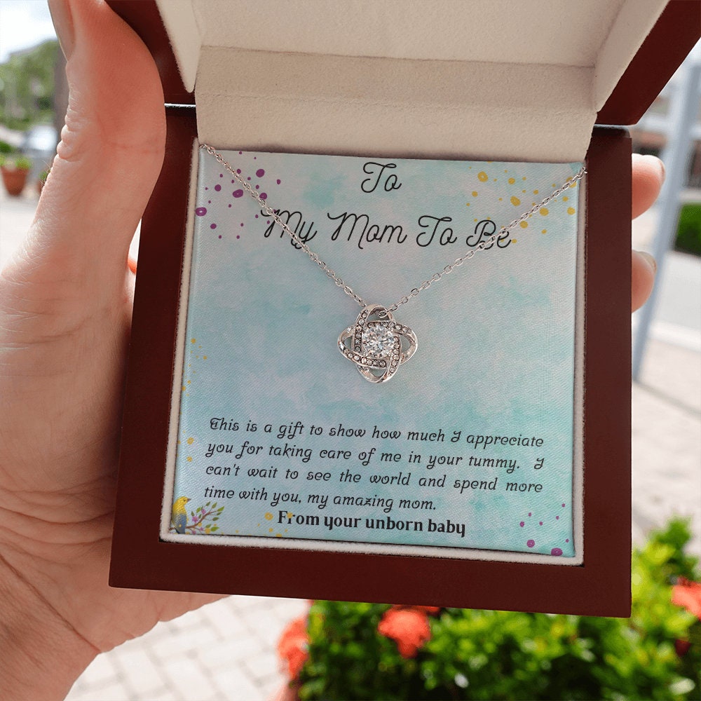 To My Mom To Be Gift with Message Card. Gift for Mom. Baby to Mom Gift Idea. Jewelry Gift For Mom. Thank You Mom To Be Gift.
