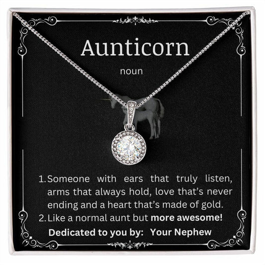 Aunticorn Necklace Gift. To My Badass Aunt. From Nephew to Aunt. Unique Gift for Aunt on Birthday, Anniversary, Christmas. Aunt Nephew