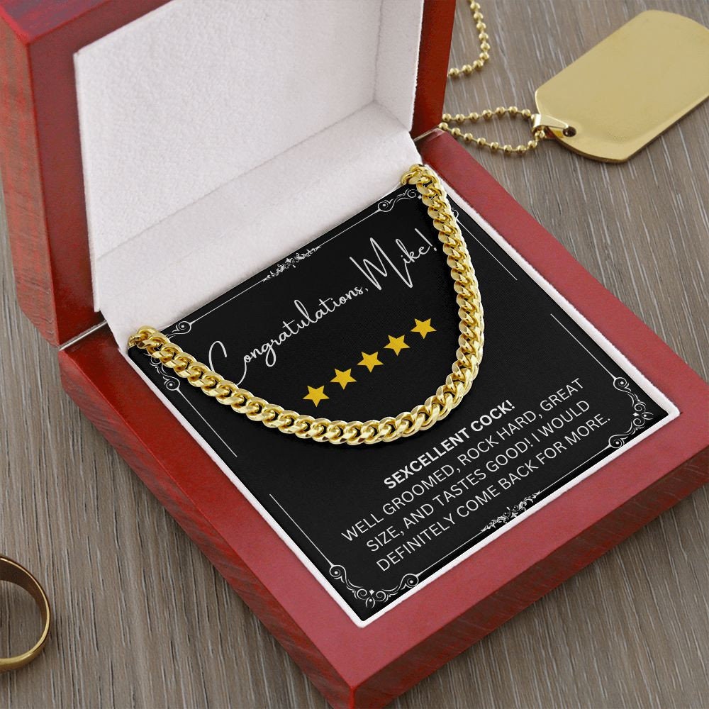 Customized 5 Stars BEST Cock Sexual Funny Cuban Chain Gift For Him, Dirty Soulmate Birthday Gift, Funny Soulmate Anniversary,Dirty Valentine