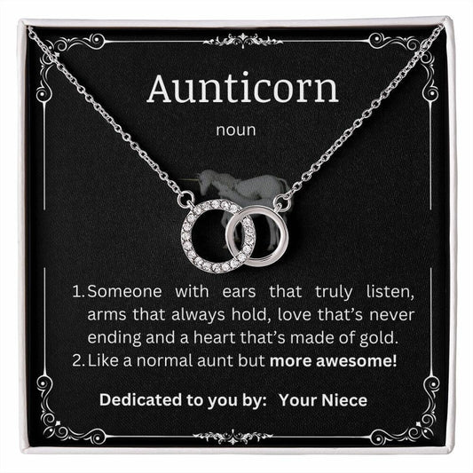 Aunticorn Perfect Pair Necklace. To My Badass Aunt. From Niece to Aunt. Unique Gift for Aunt on Birthday, Anniversary, Christmas. Niece Aunt